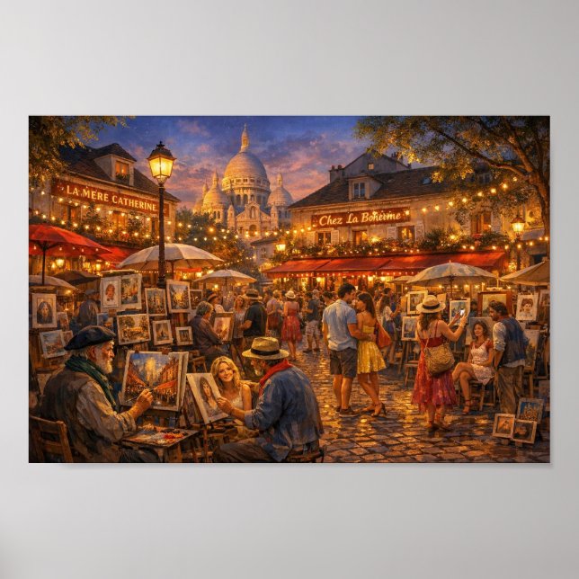 Póster de la velada en Montmartre París (Frente)