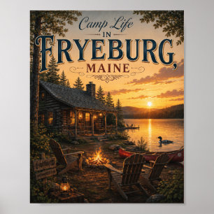 Póster de la vida en el campamento en Fryeburg Mai
