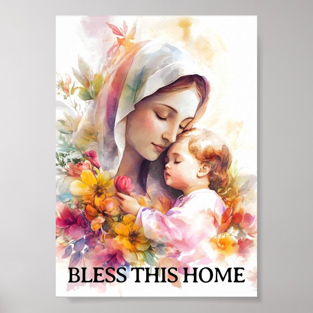Póster de la Virgen María Bendición del Hogar Reli (Frente)