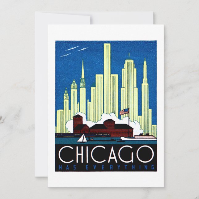 poster de la visita a Chicago en 1930 (Anverso)