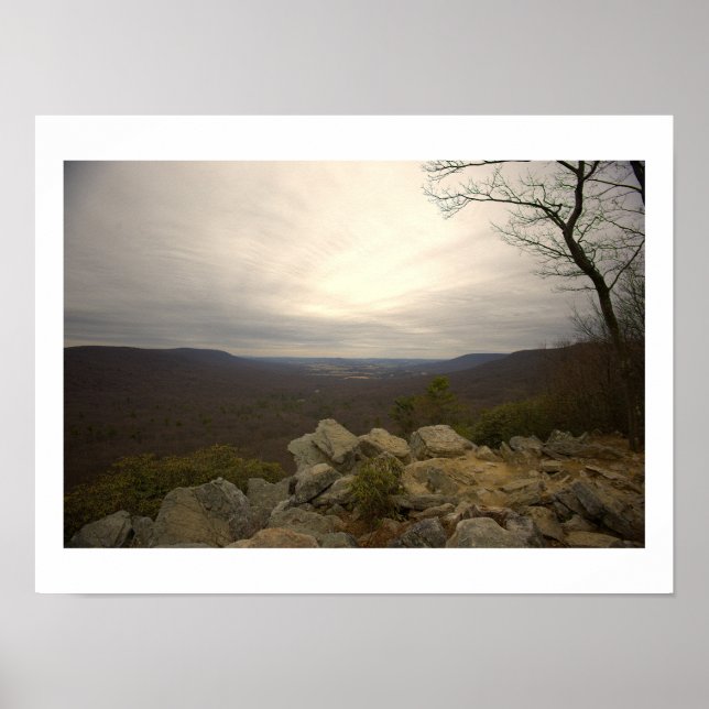Póster de la vista desde Hawk Mountain (Frente)