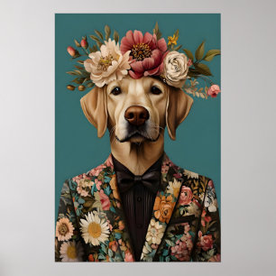 Póster de Labrador Retriever con Traje, Labrador