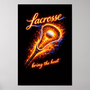 Póster de Lacrosse Ardiente – Arte de Pared “Trae 