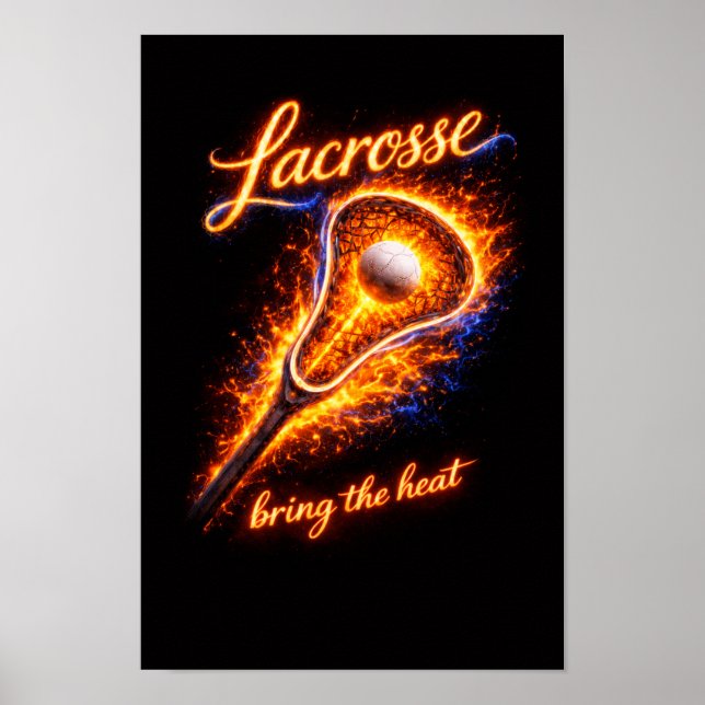 Póster de Lacrosse Ardiente – Arte de Pared “Trae  (Frente)