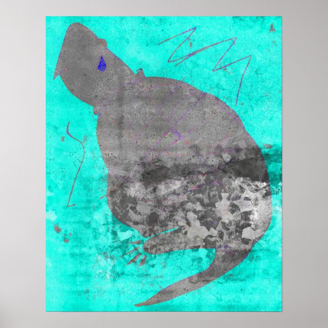Póster de lágrima de tortuga 16 x 10 (Frente)