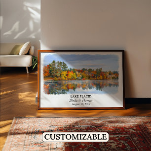 Póster de Lake Placid Nueva York, Acuarela, Person