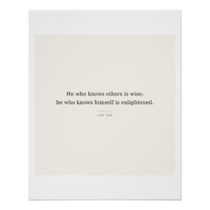 Póster de Lao Tzu: Conocimiento Iluminado de Uno M