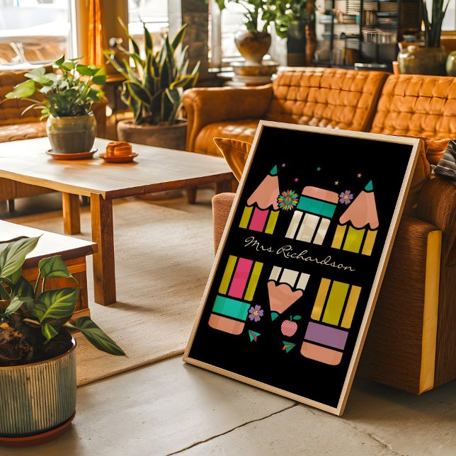 Póster de lápiz de dibujos animados de profesor co (Subido por el creador)