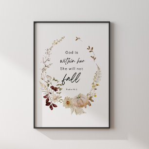 Póster de las Escrituras del Salmo 46:5 – Dios Est