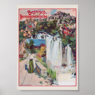 Póster de las Ferrocarriles Estatales de Bosnia-He