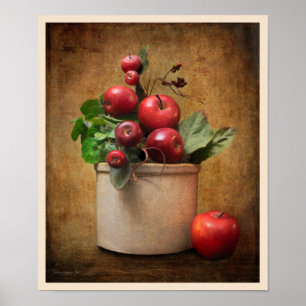 Póster De las manzanas todavía del cántaro vida roja