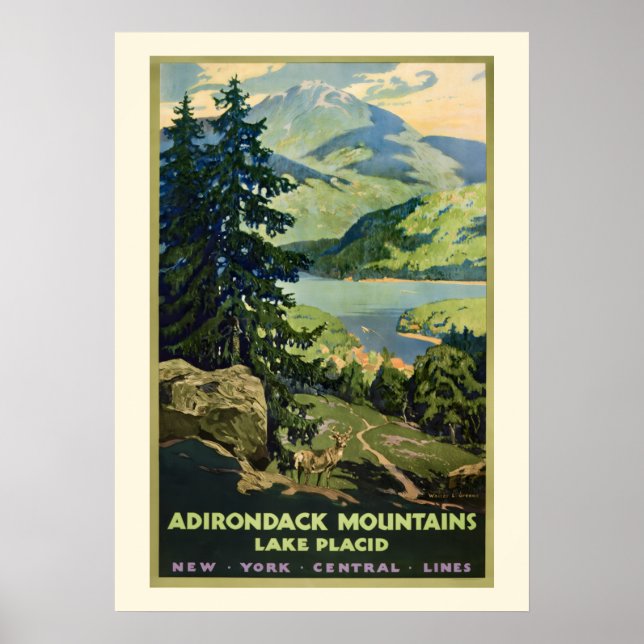 Póster de las montañas Adirondack 20x28 (Frente)
