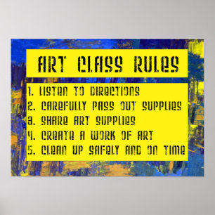 POSTER DE LAS REGLAS DE CLASE DE ARTE