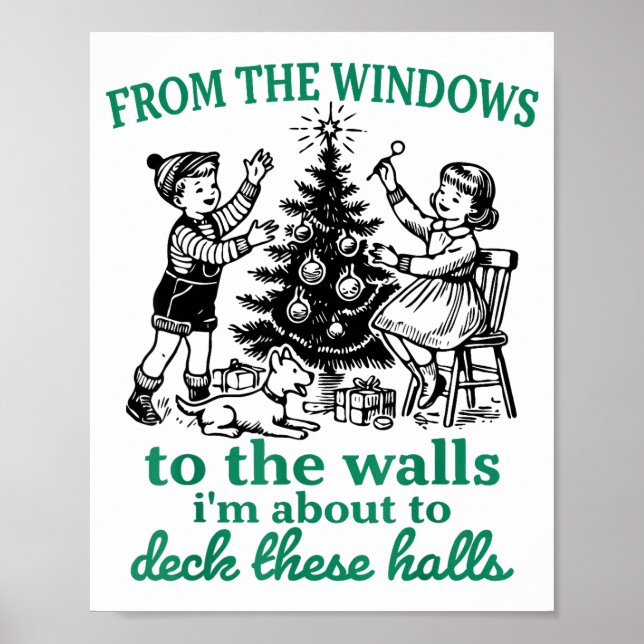 Póster De las ventanas a las paredes Árbol de Navidad div (Frente)
