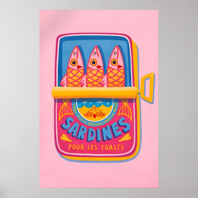 Póster de Lata de Sardinas, Arte de Cocina de Comi (Frente)