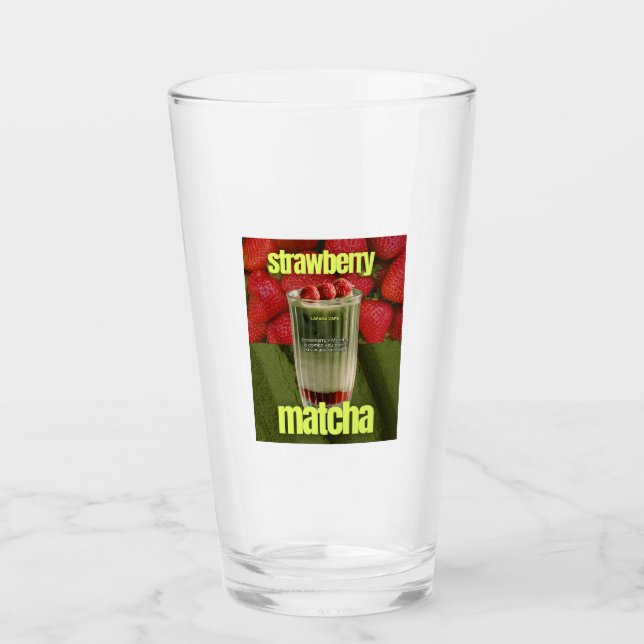 Póster de Latte de Matcha de Fresa – Bebida de Caf (Anverso)