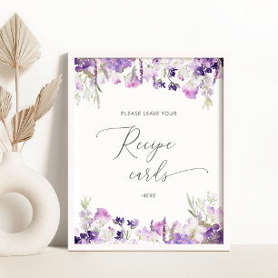 Póster de lavanda deja tu tarjeta de receta aquí