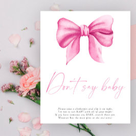 Póster de lazo rosa - No digas bebé