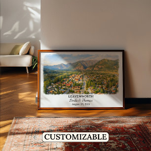 Póster de Leavenworth Washington, Acuarela, Person