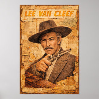 Póster de Lee Van Cleef con revólver