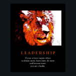 Poster de León de Arte Pop Motivador<br><div class="desc">Pintura digital de leones - Cabeza de león Computadora Arte Animal - Arte pop universitario - Imágenes de computadoras de grandes gatos salvajes</div>