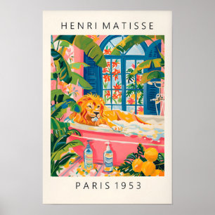 Póster de León en Bañera, Póster de Matisse, Baño 