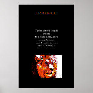 Póster de león Pop Art de liderazgo motivacional ú