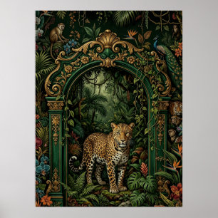 Póster de leopardo de decoración maximalista