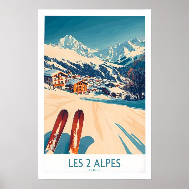 Póster de Les 2 Alpes Ski Impresión 1 (Frente)