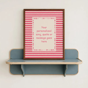 Póster de Letra de Canción Rosa Fucsia - Regalo Pe