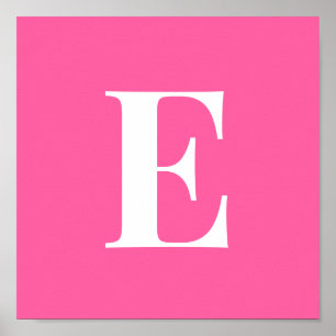 Póster de letra de monograma rosa   Inicial person