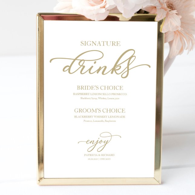 Póster de letra dorada de bebidas emblemáticas Chi (Subido por el creador)