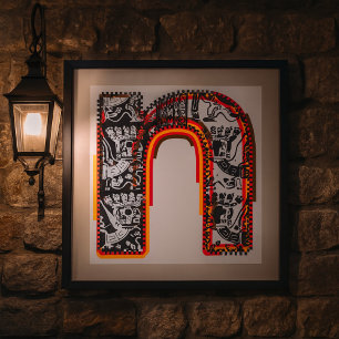 Póster de Letra Inca N Letra Artística