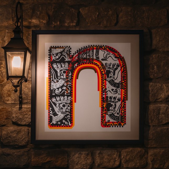 Póster de Letra Inca N Letra Artística (Subido por el creador)