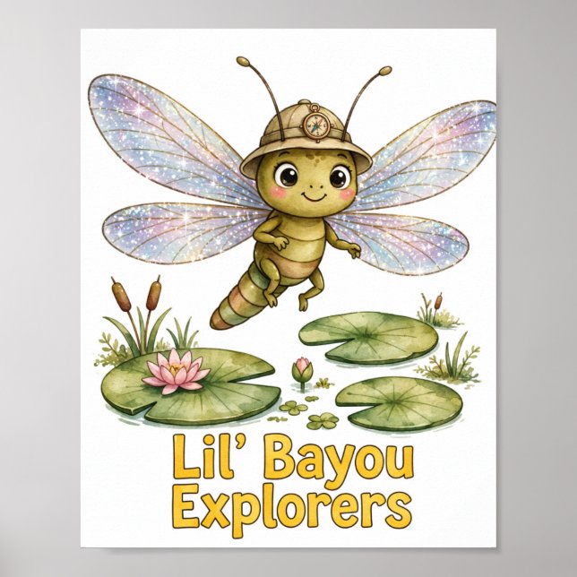 Póster de libélula de Lil' Bayou Explorers (Frente)