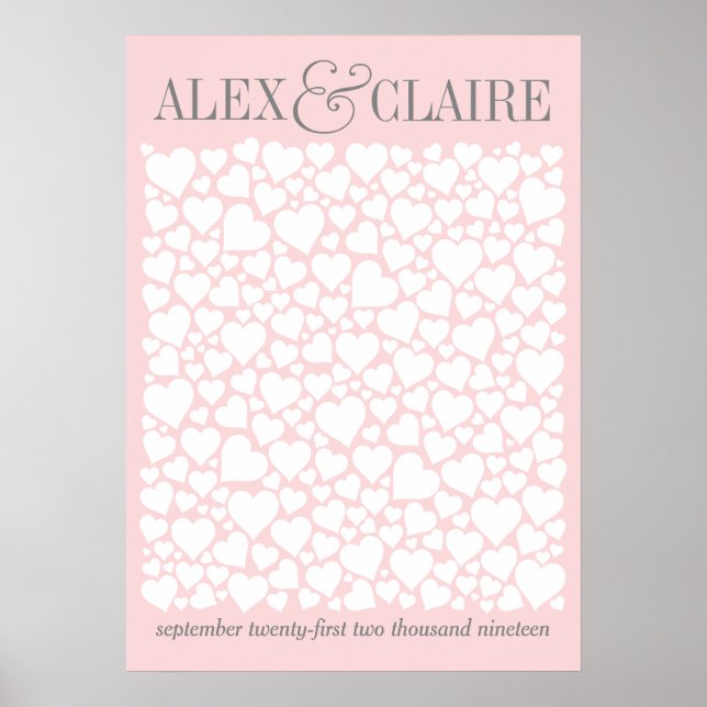 Póster de Libro de Firmas Corazón de Boda - ELIJA  (Frente)