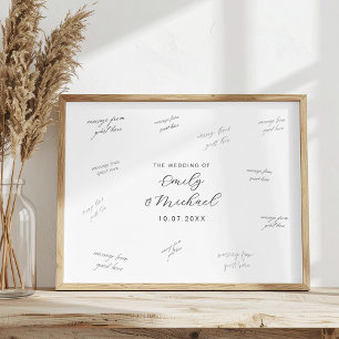 Póster de libro de firmas de boda moderno