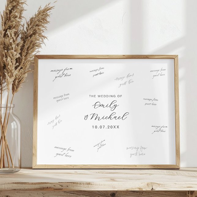 Póster de libro de firmas de boda moderno (Subido por el creador)