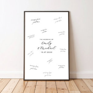 Póster de libro de firmas de boda moderno