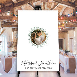 Póster de Libro de Invitados de Boda con Foto de E