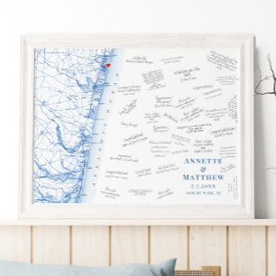 Póster de libro de invitados elegante para boda en