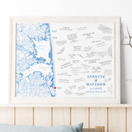 Póster de libro de invitados elegante para boda en
