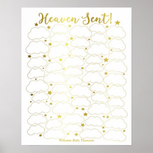 Póster de libro de invitados para baby shower - En