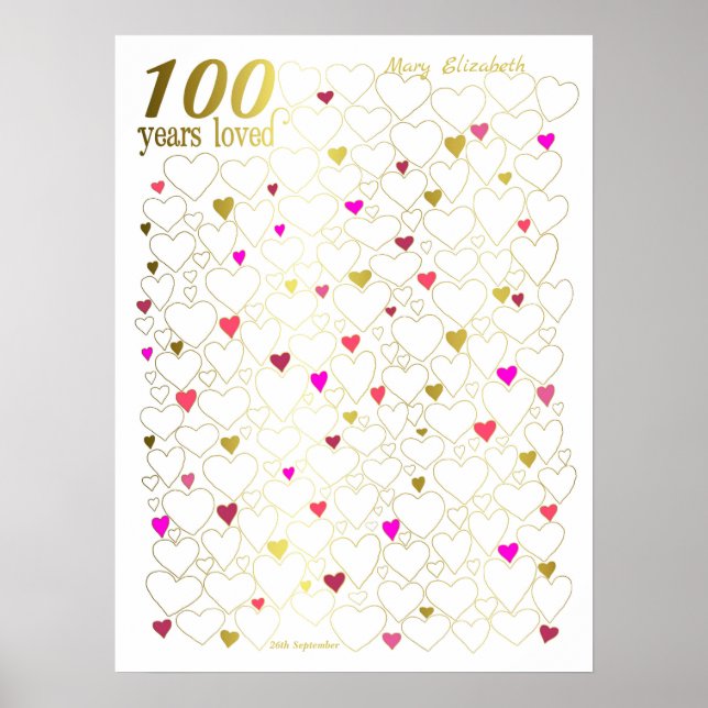 Póster de Libro de Invitados para Cumpleaños Númer (Frente)