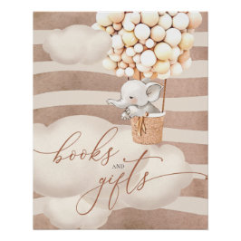 Poster de libros y regalos para bebés con globo el