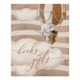 Poster de libros y regalos para bebés con globo el