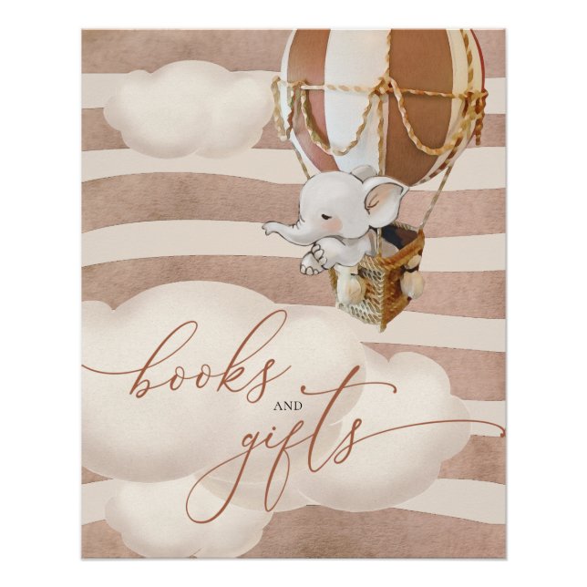 Poster de libros y regalos para bebés con globo el (Anverso)