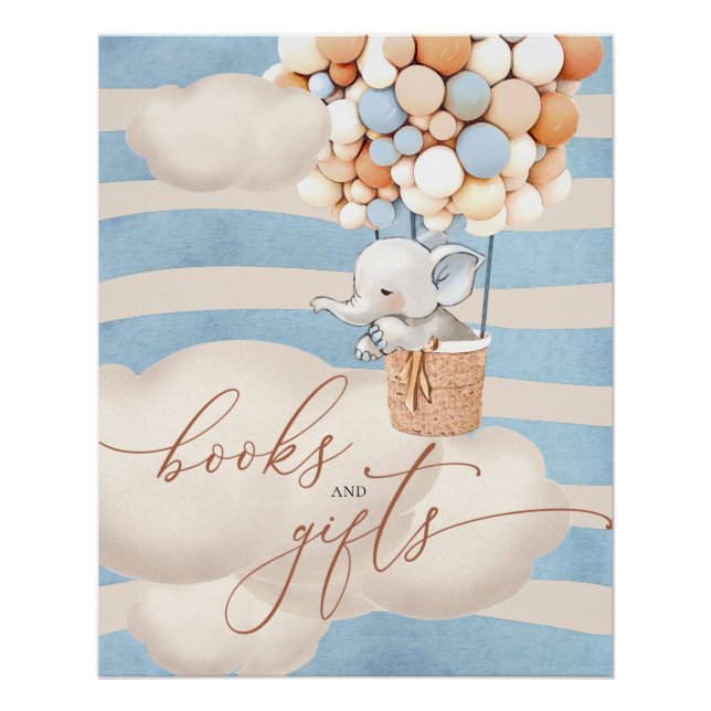Poster de libros y regalos para bebés con globo el (Anverso)