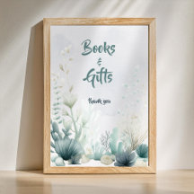 Póster de Libros y Regalos para Fiesta de Bebé Sea