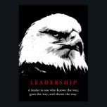 Poster de liderazgo del águila del arte pop blanco<br><div class="desc">Imágenes de Águilas Motivacionales de Libertad y Valor - Águila Patriótica Temerosa - Estilo de arte pop American Eagle Landing Image - Sephia Brown Tones Water Effect American Bald Eagle - Águila Calva Americana intrépida: Imágenes de águila Americana Voladora - El águila calva es el ave y símbolo nacional de...</div>